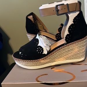 Black Suede wedges